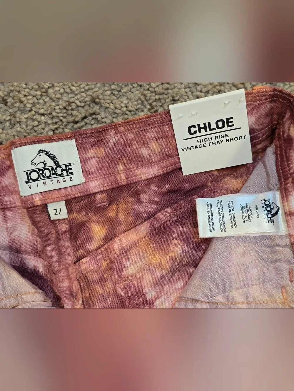 NWT Jordache Vintage Chloe High Rise Tie Dye Denim Shorts Size 27 ☀️